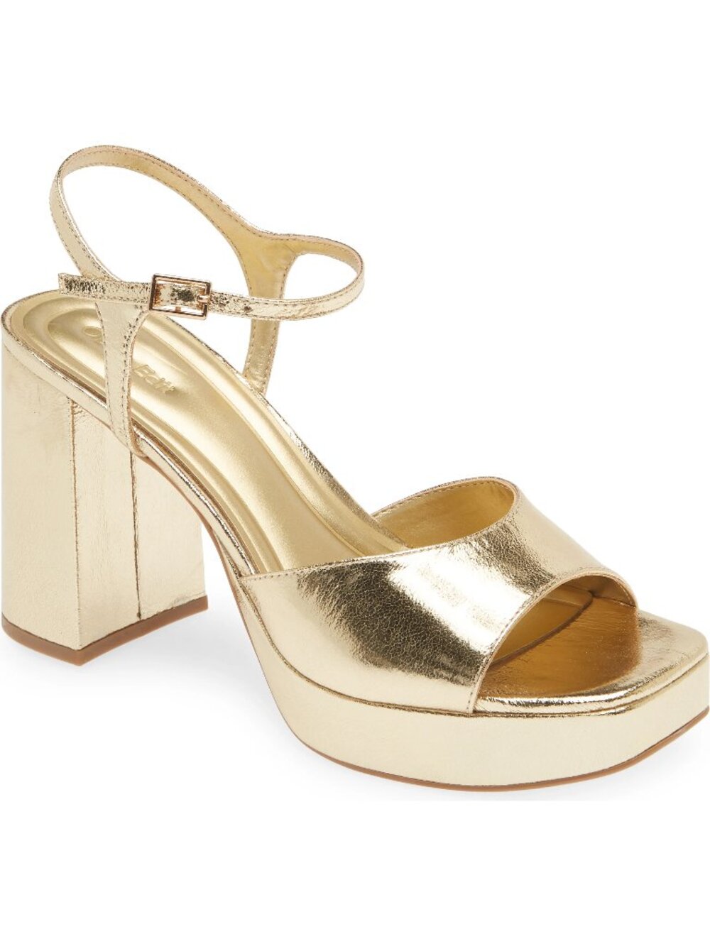 Open Edit Whitney Block Heel - Metallic Gold - Size 8.5